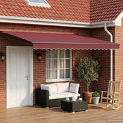 Tenda retrattile manuale con LED Borgogna e Antracite 4 × 3 m 3419460