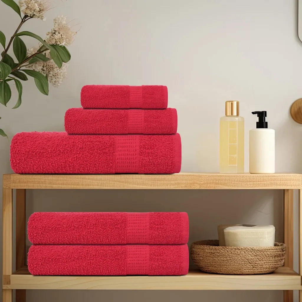 Set di asciugamani 6 pezzi FROGN Rosso 360 g/m² 137089