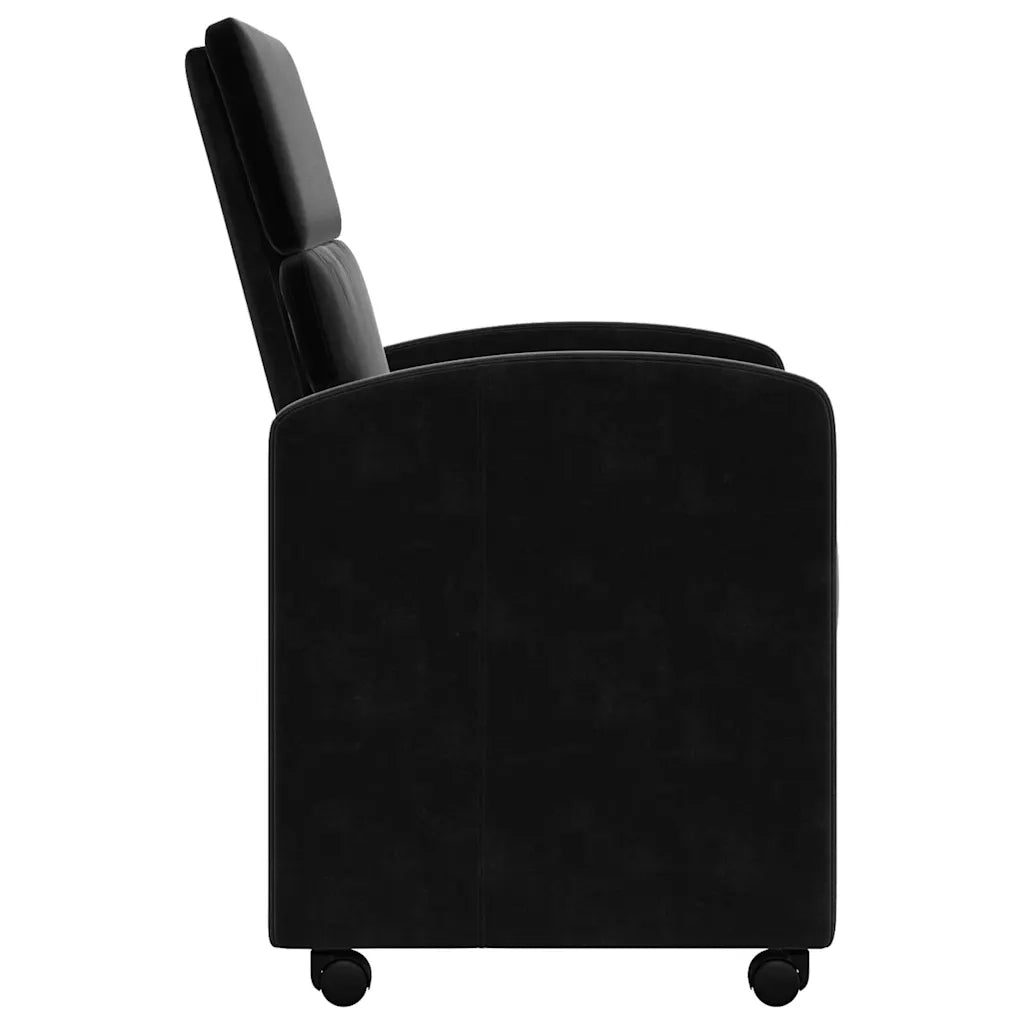 Sedie da Pranzo con Ruote 2 pcs Nero 58 x 65 x 98 cm Velluto 42017880