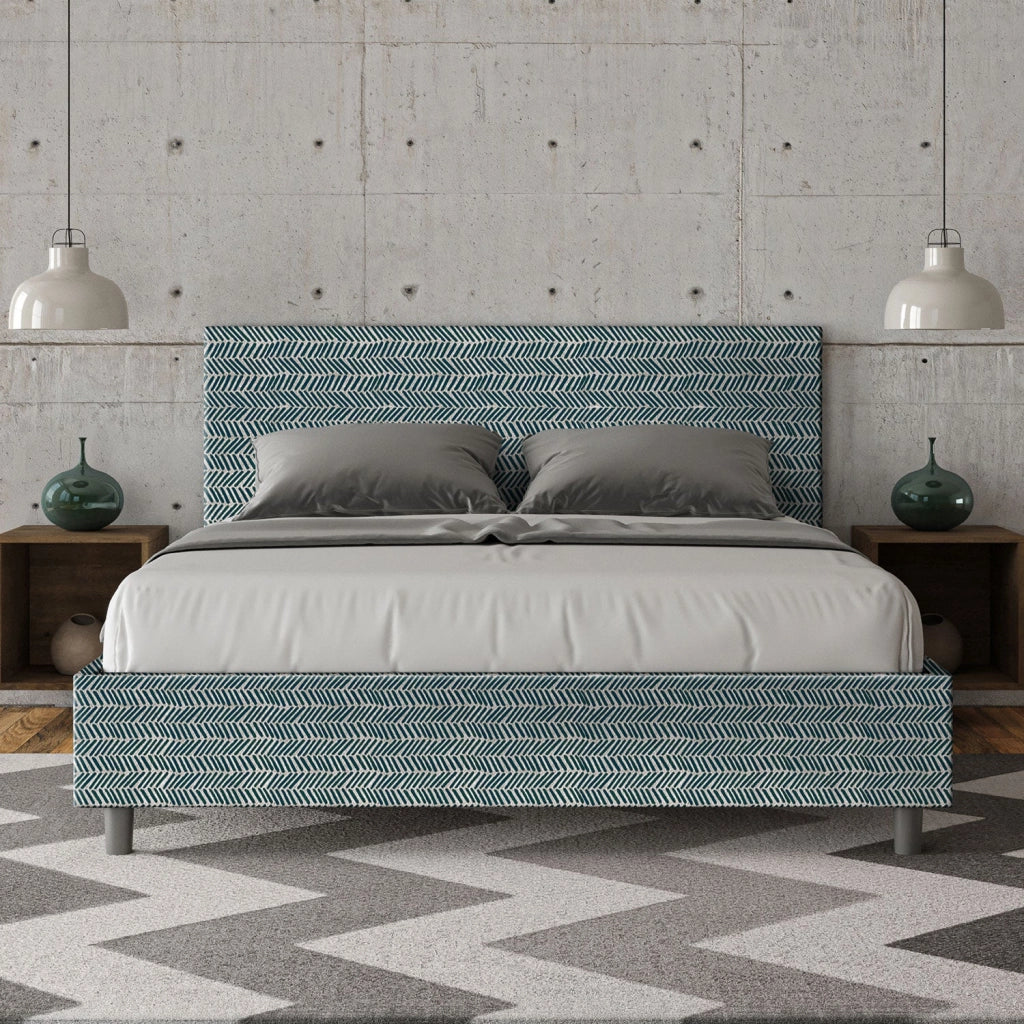 Letto Matrimoniale 160x210 cm con Rete Adele Aragona 8 Blu