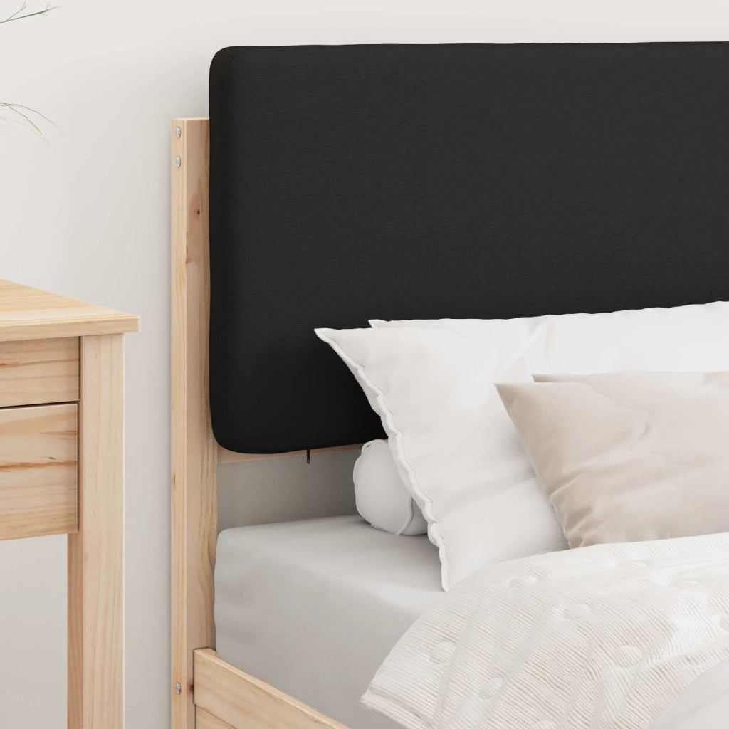 Letto con Testiera Rivestita-Struttura Letto con Testiera Nero 100 x 200 cm Pino massello 553290