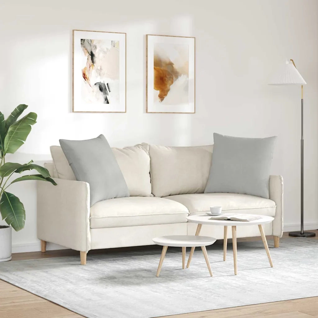 Cuscini da Divano 2 pcs Grigio chiaro 80 x 80 cm Tessuto 42014070