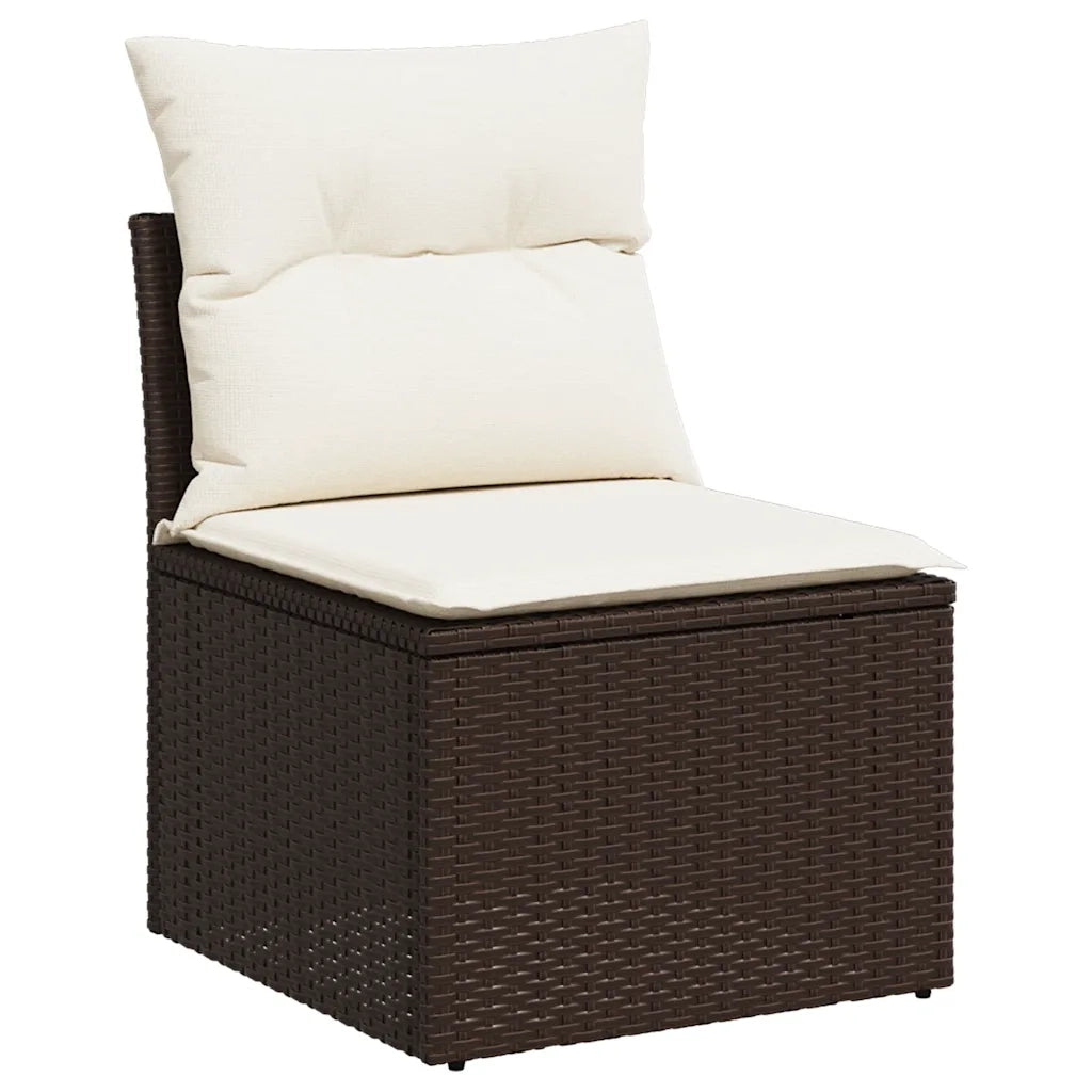 Set Divano da Giardino 5 pz con Cuscini Marrone in Polyrattan 3268363