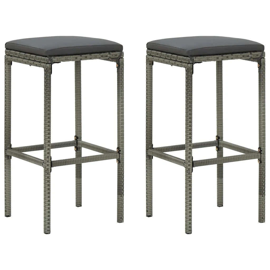 Set Bar da Giardino 3 pz con Cuscini Grigio 3067948