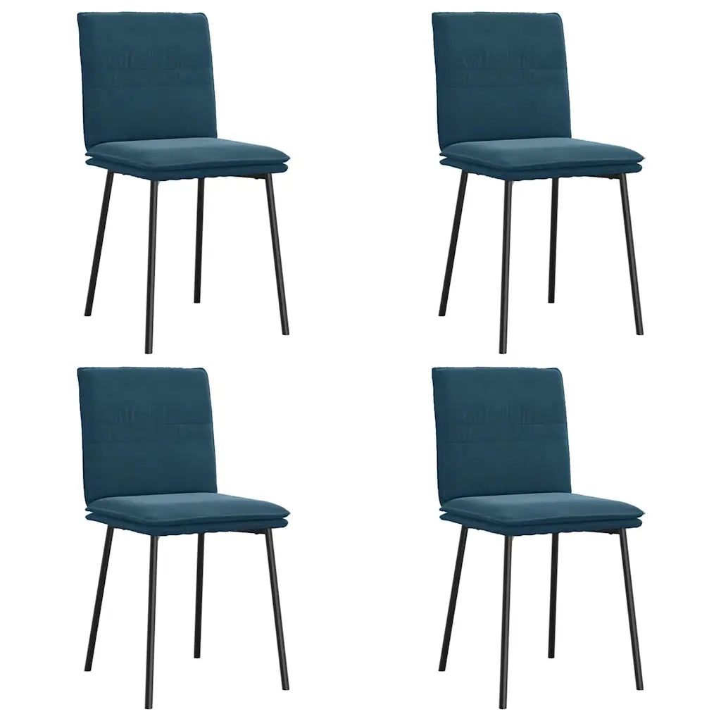 Sedie da Pranzo 4 pz Blu in Velluto 3315354