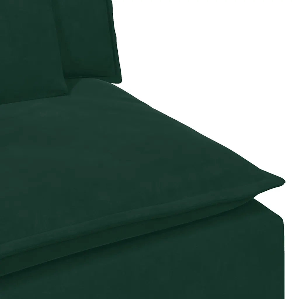 Divano Modulare con Cuscini Verde Scuro 3321131