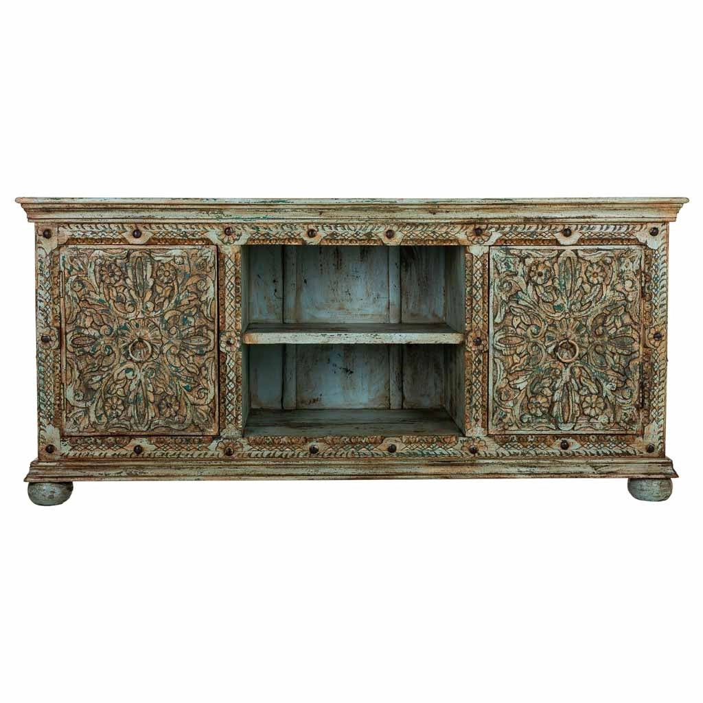 Credenza in legno verde 165x45x76