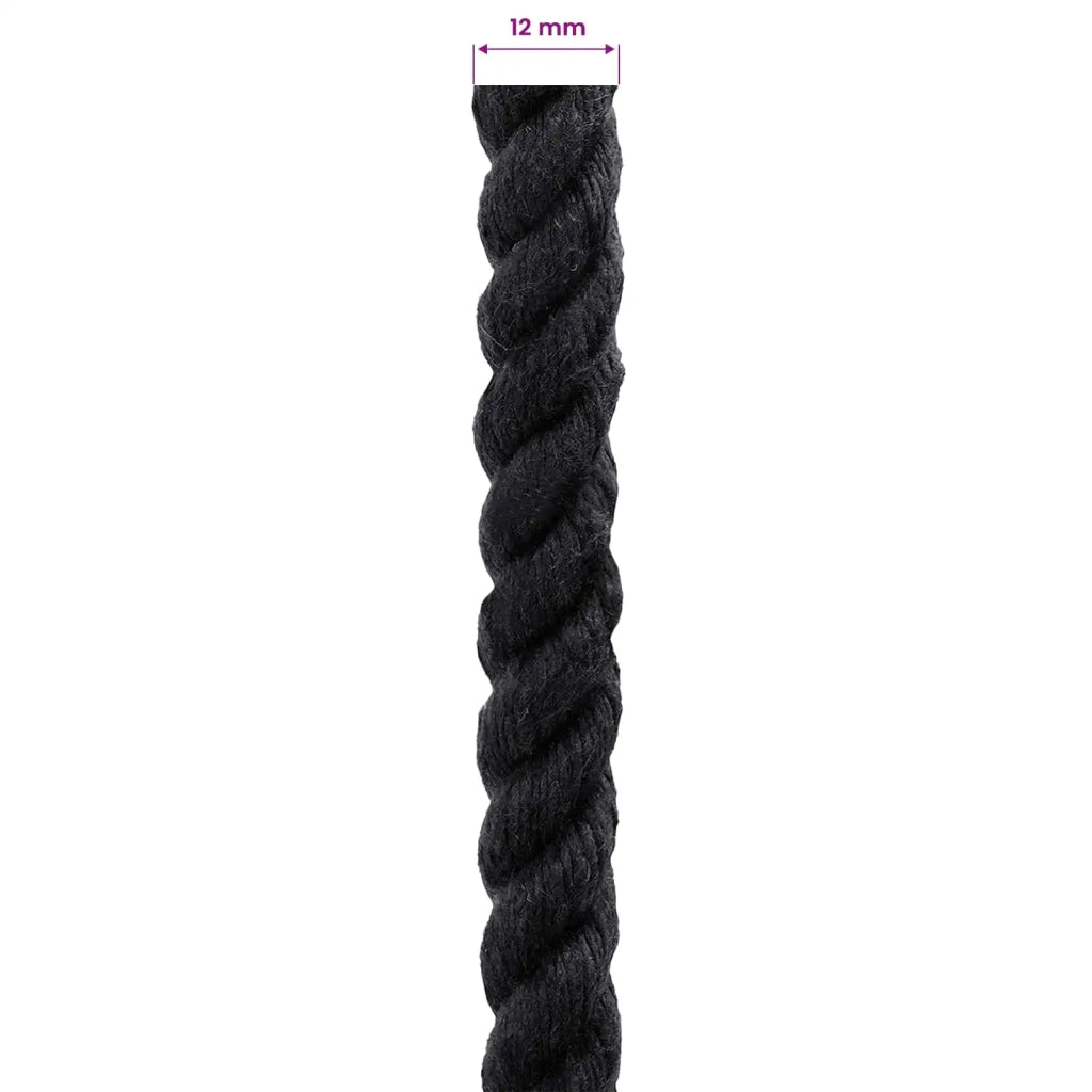 Corda | Fune Nero 1,2 x 1,2 x 25000 cm Cotone