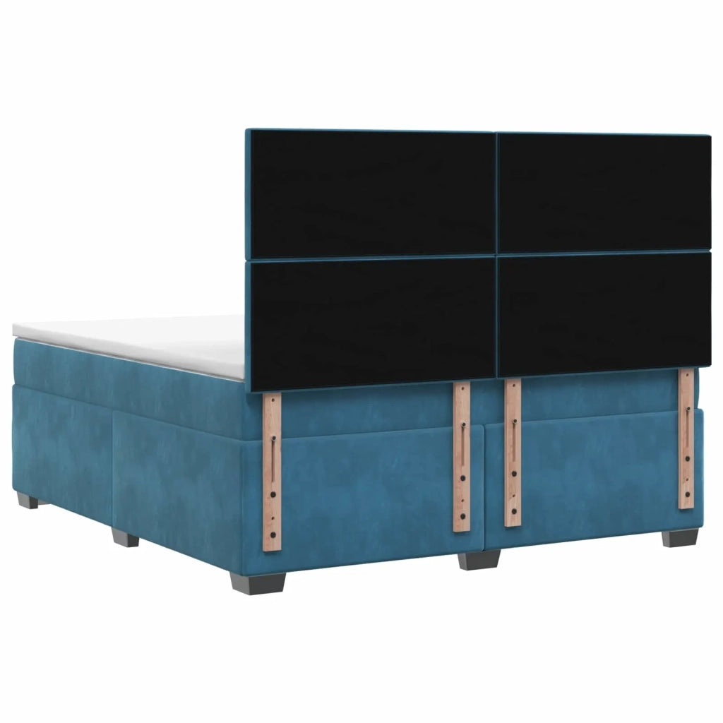 Letto box spring con materasso Blu 180 x 200 cm Velluto 3455160