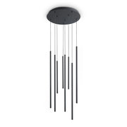 Lampada A Sospensione Look 8 Luci Led Integrato Nera