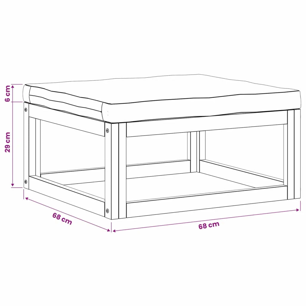 Poggiapiedi componibile con cuscini Legno di Acacia Massello 42028338