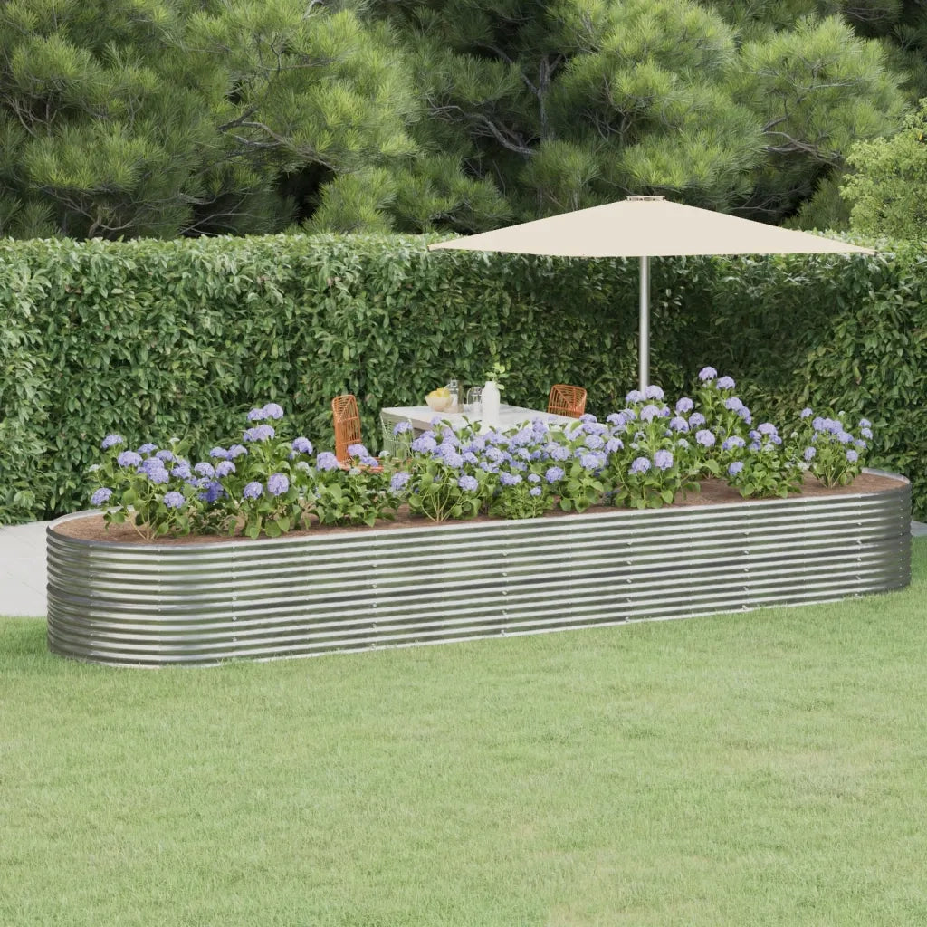 Letto Giardino Acciaio Verniciato Polvere 510x140x68 cm Argento 319117