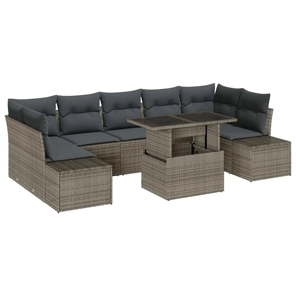 Set Divano da Giardino con cuscino 8 pcs Grigio 3357872