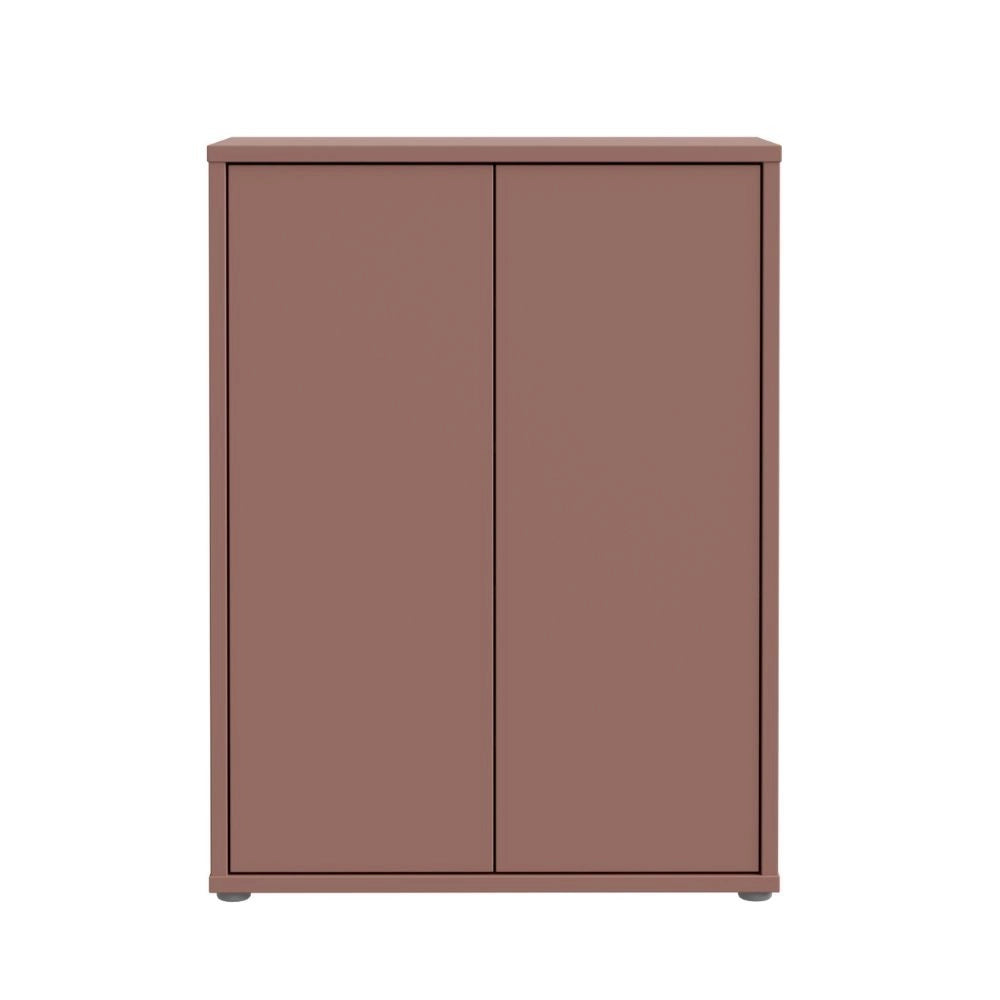 Mobile multiuso Medea 2 ante terracotta con 4 ripiani 74.5x35x99H