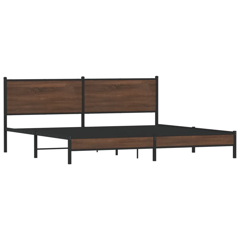 Giroletto senza Materaso in Metallo Rovere Marrone 193x203 cm