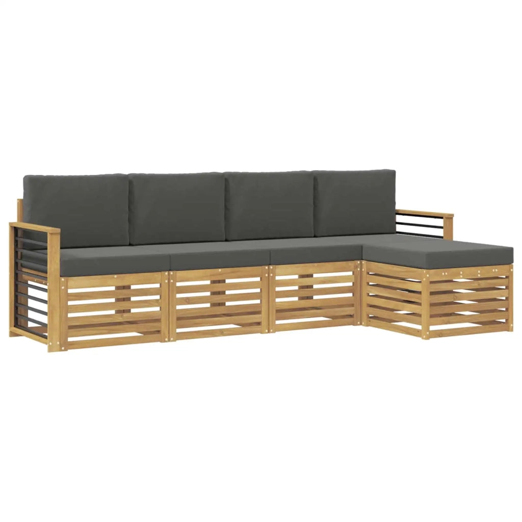 Set di divani da esterno 5 pcs Bianco e Antracite 3391687