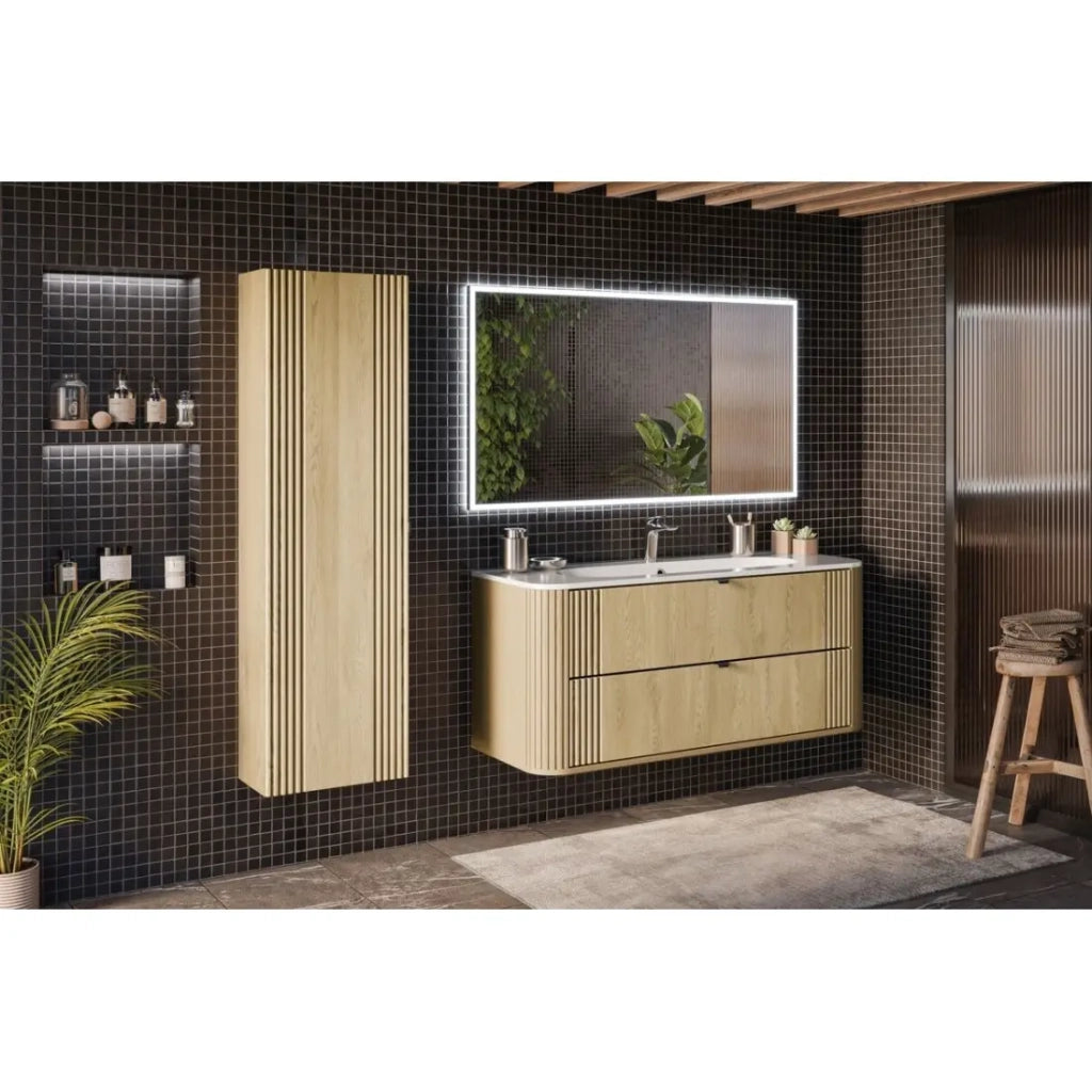 Set da bagno KORI: mobile sotto lavabo 120cm + lavabo da incasso