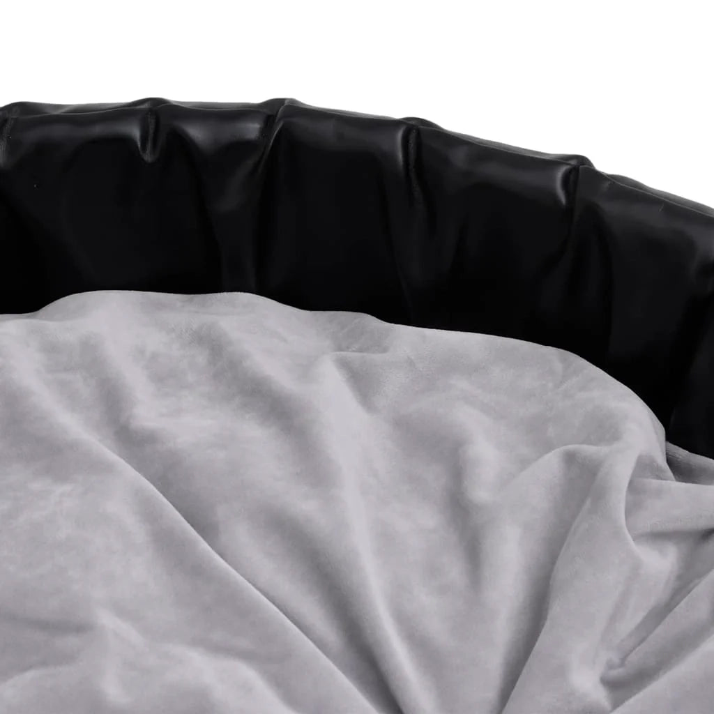 Cuccia per cani 79 x 70 x 19 cm in peluche e similpelle nera 02_0043227