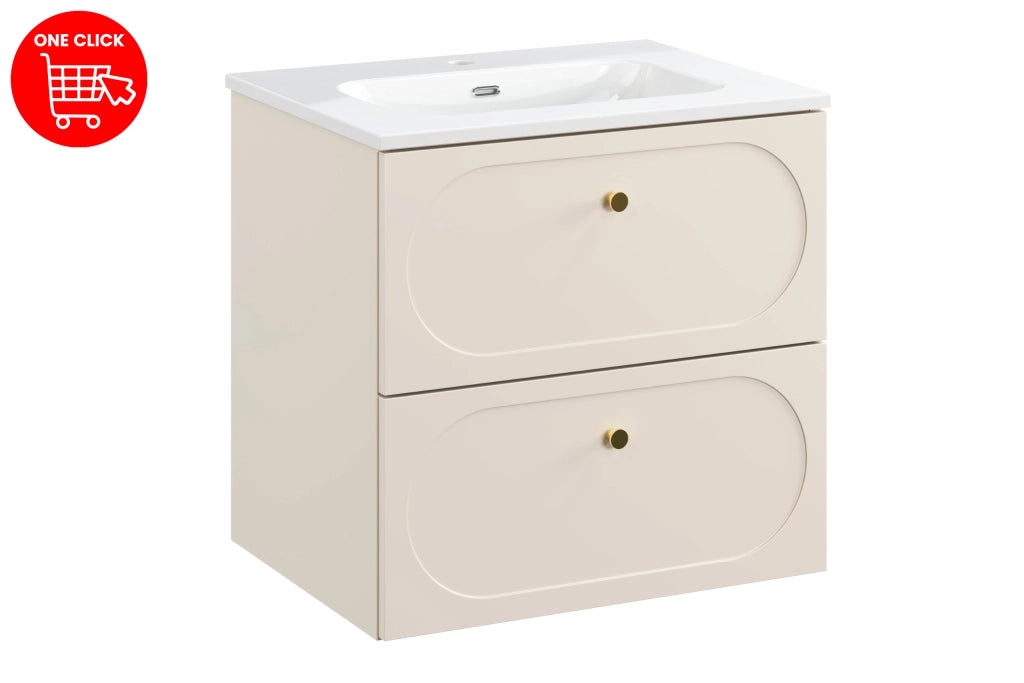 Set mobili bagno 60 cm con lavabo per mobile FLY Donna Sand 60 cm