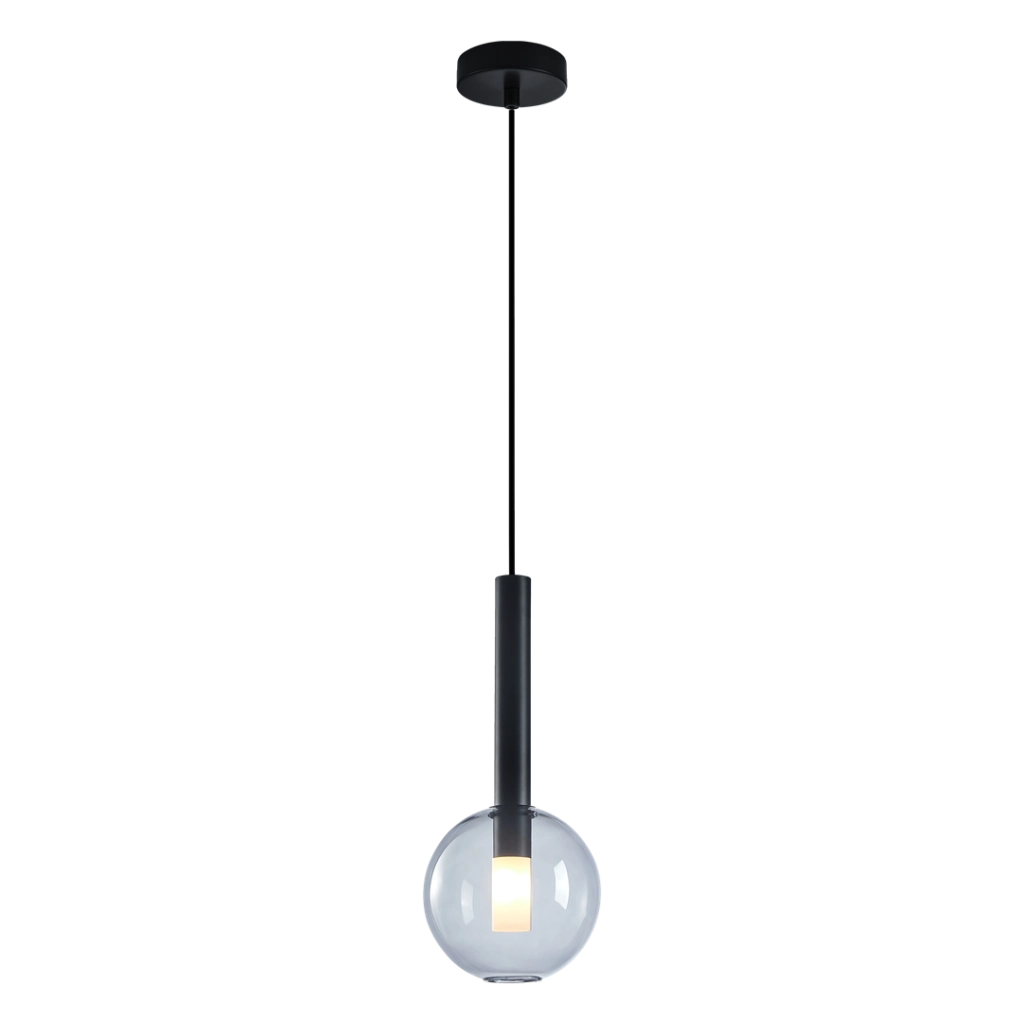 Lampada a sospensione Milagro Niko nera vetro Ø15cm G9