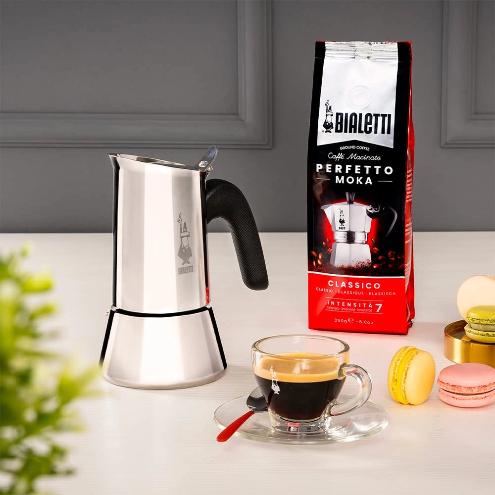 Caffettiera Venus 2 Tazze in Acciaio Inox caffè espresso Manico Ergonomico e Valvola di Sicurezza Bialetti