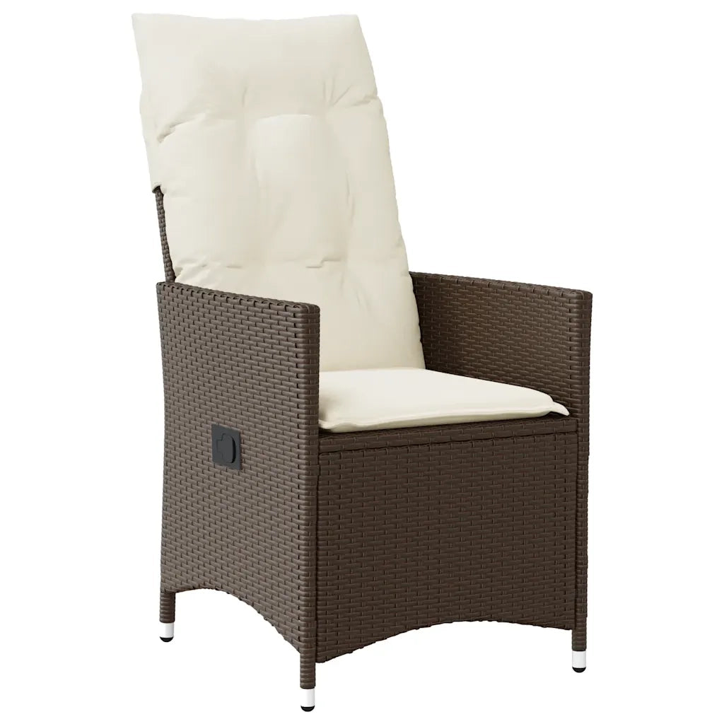 Set da Pranzo da Giardino 9pz con Cuscini Marrone in Polyrattan 3276777