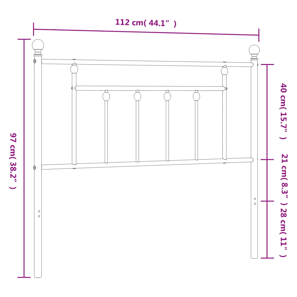 Testiera di Ricambio in Metallo Bianco 107 cm 353616