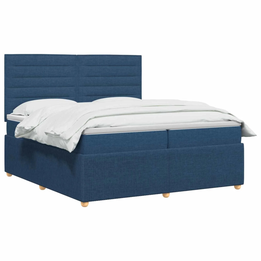 Letto box spring con materasso Blu 140 x 200 cm Tessuto 3454416