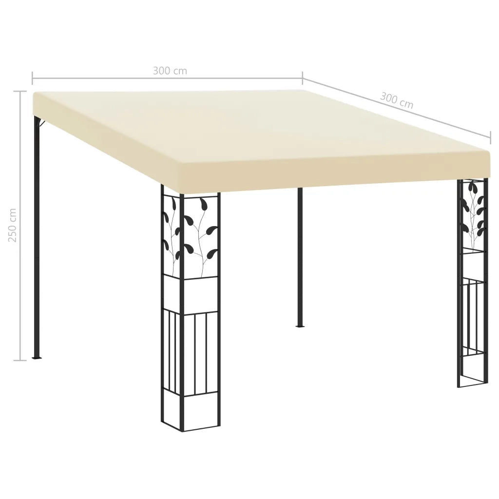 Gazebo | Pergolato a Parete 3x3x2,5 m Crema