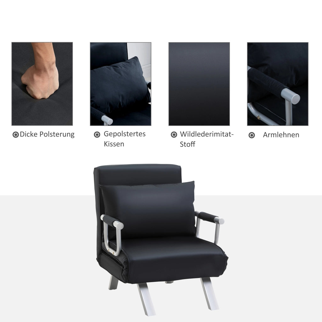 Divano letto 3 in 1 con cuscino ¨C Xylo ¨C Nero