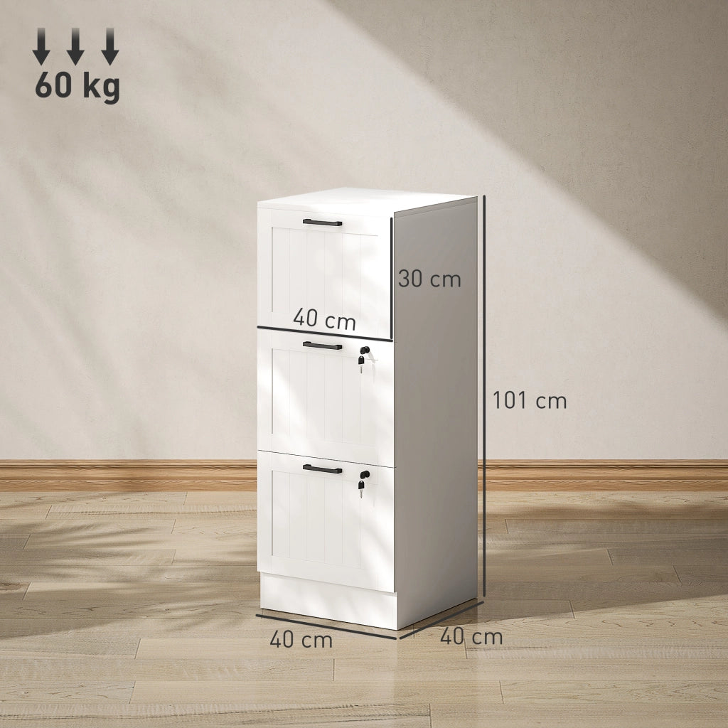 Cassettiera con 3 cassetti ¨C zephmum ¨C bianco