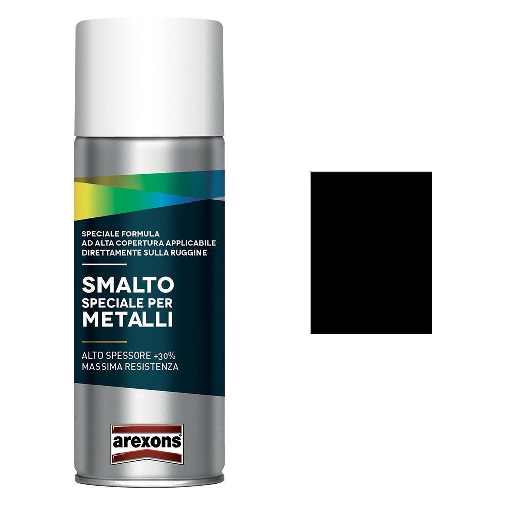 SMALTO SPRAY SPECIALE METALLI ml. 400 - nero intenso opaco  - AREXONS