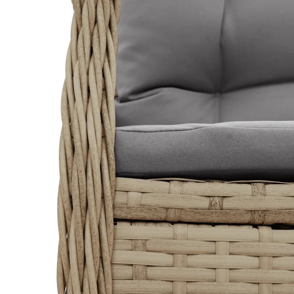 Set da Pranzo da Giardino 5 pz con Cuscini Beige in Polyrattan 3262869