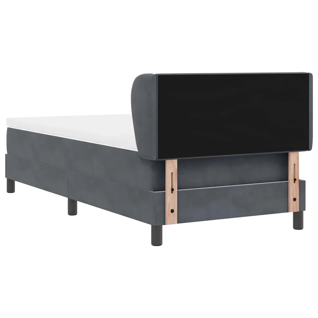Letto a molle con materasso-Struttura Letto con Materasso Grigio scuro 90 x 190 cm Velluto 958403