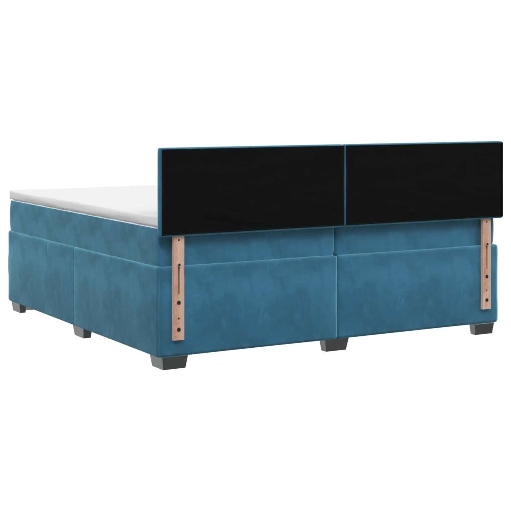 Letto con Box Spring, Materasso e LED Blu 200 x 200 cm Velluto 3452256