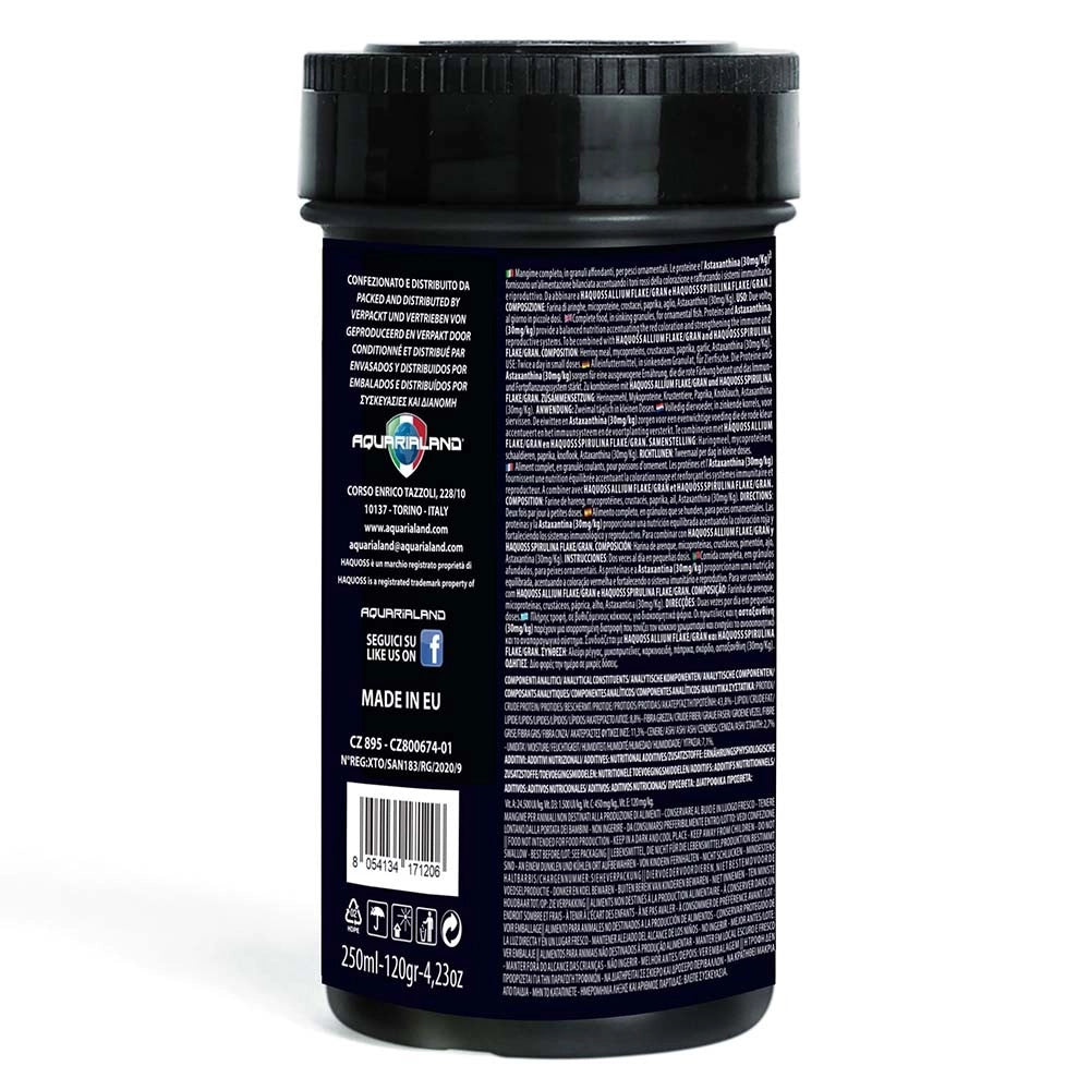 Haquoss ColorPlus Gran 250ml - Mangime in granuli a base di Krill