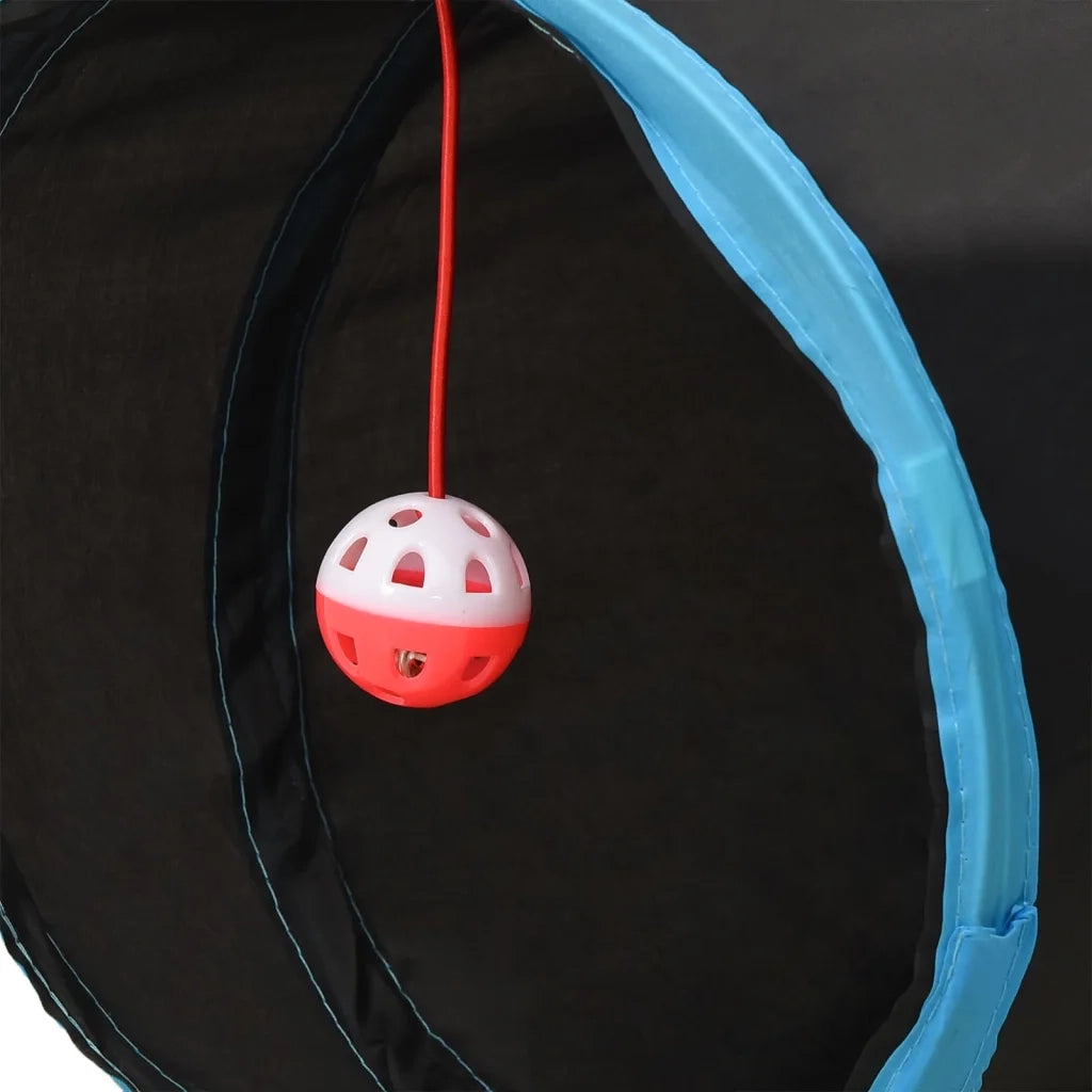 Tunnel per Gatti a 3 Vie Nero e Blu 25 cm in Poliestere CFW5378851