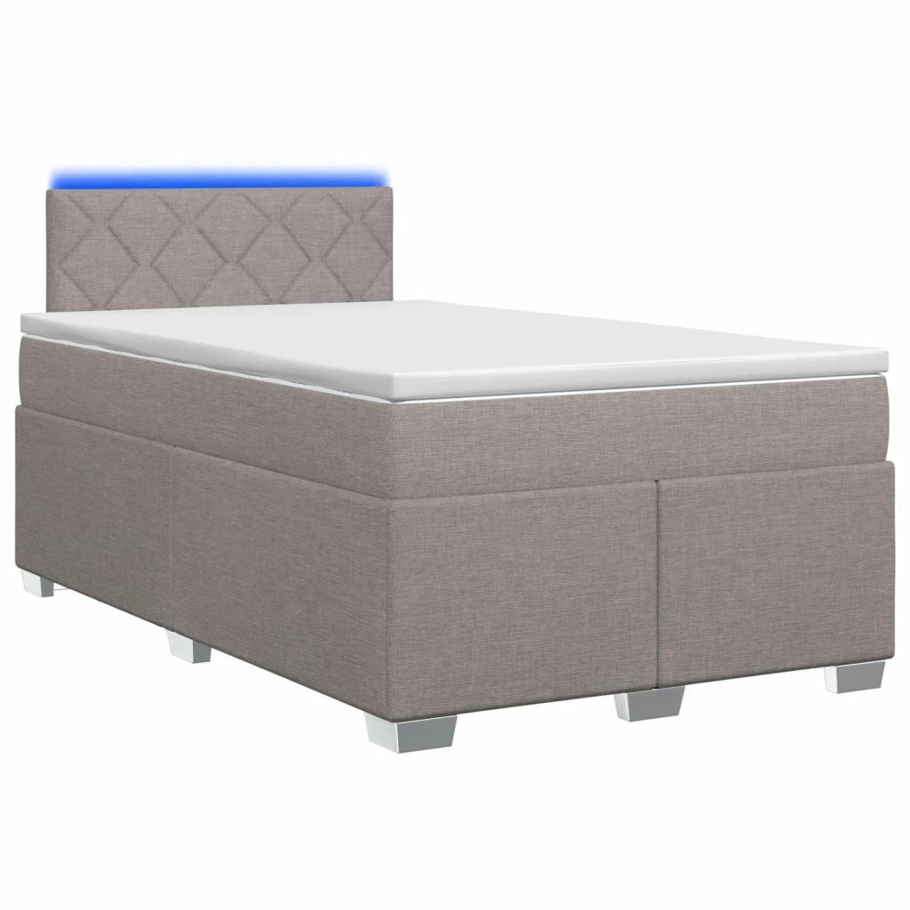 Letto con Box Spring, Materasso e LED Tortora 120 x 190 cm 3451907