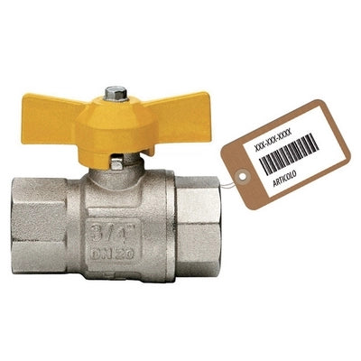 VALVOLA A SFERA GAS FF CON FARFALLA MOD. LONDON F-BRICO- 3/4  DN 20- FAIDF- pezzi 1
