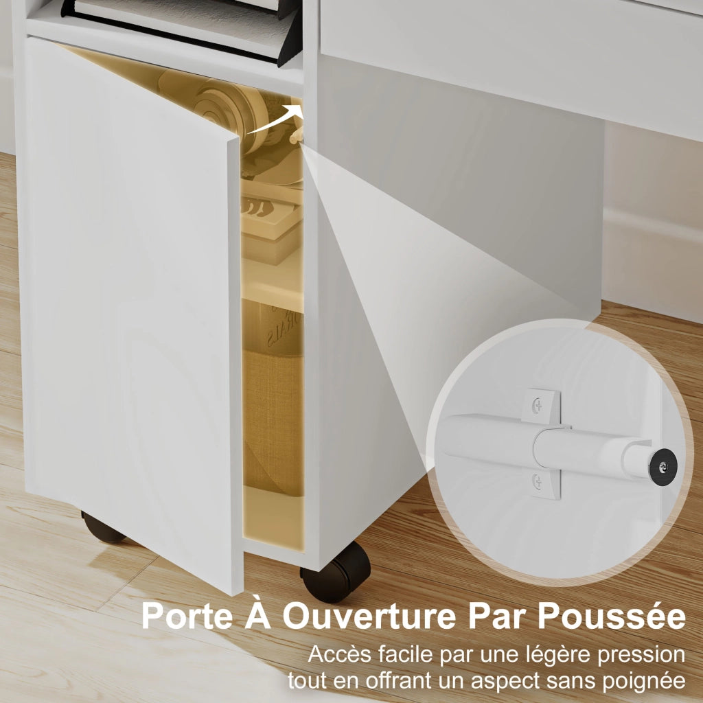 Scrivania con Ruote e Cassetti ¨C Minimal ¨C Bianco 130x58x