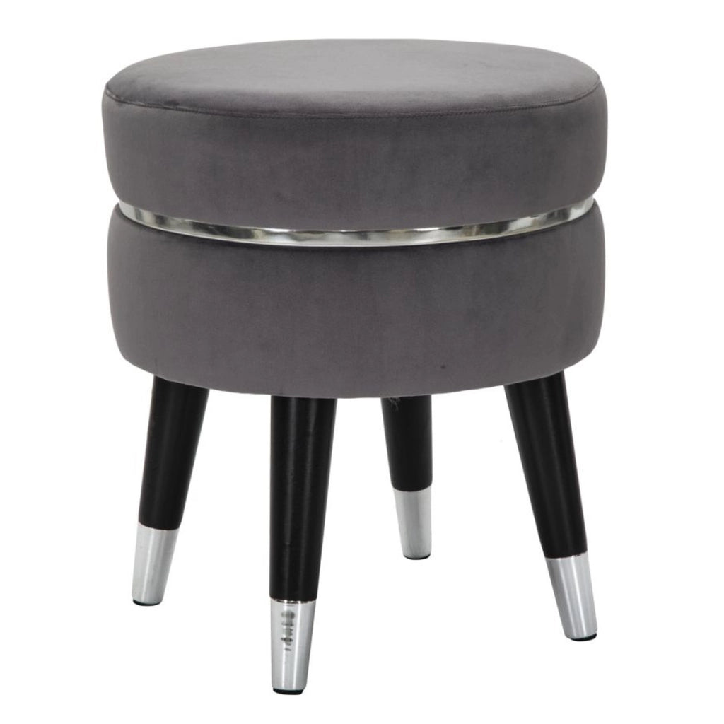 Sgabello Basso VKH457, Grigio, Legno, 35x35x40,5 cm