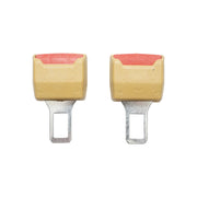 Set di 2 adattatori beige per cinture di sicurezza per auto