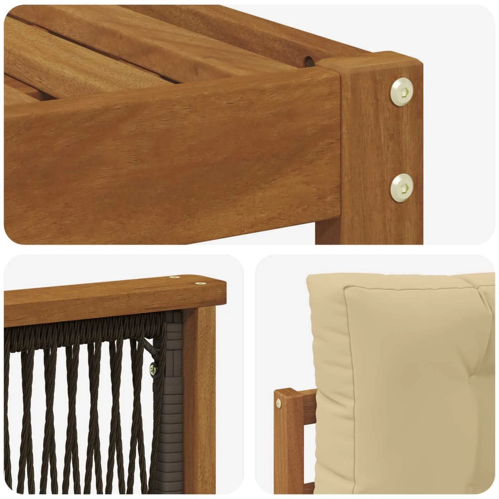 Set di divani da esterno con cuscino 6 pcs Naturale e Beige 3383266