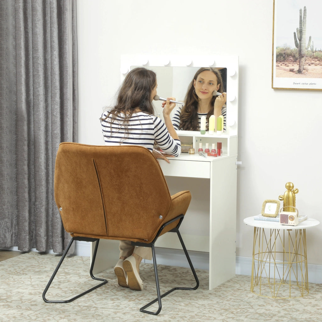 Poltrona in velluto con gambe in metallo ¨C zephmum ¨C marrone