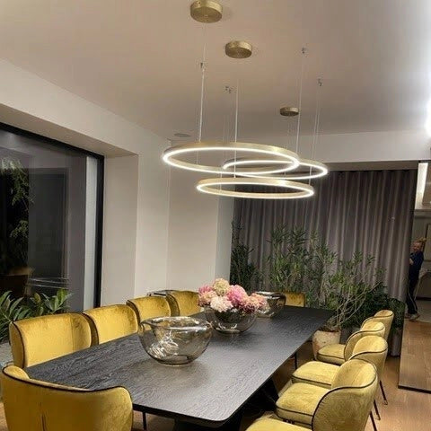 Lampada a sospensione Midway grande LED 40W oro Ø80,8