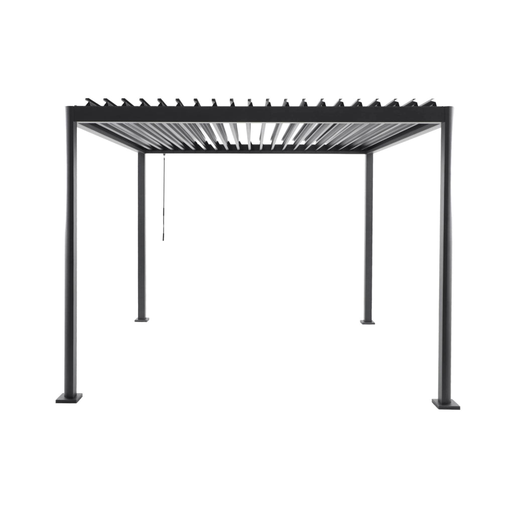 Pergola bioclimatica 3x3m in alluminio e acciaio, lamelle orientabili