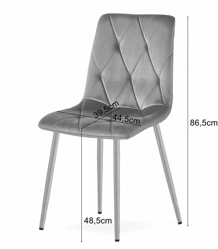 Sedia VALORA TYRA - Moderna in velluto marrone con gambe color legno