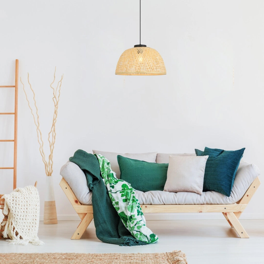 Rabalux Rattan lampada a sospensione rattan nera E27