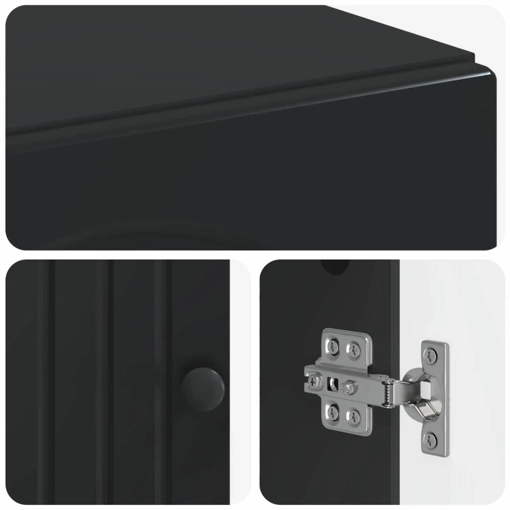 Armadio da Bagno con Ripiano Aperto ALKMAAR Nero 896156