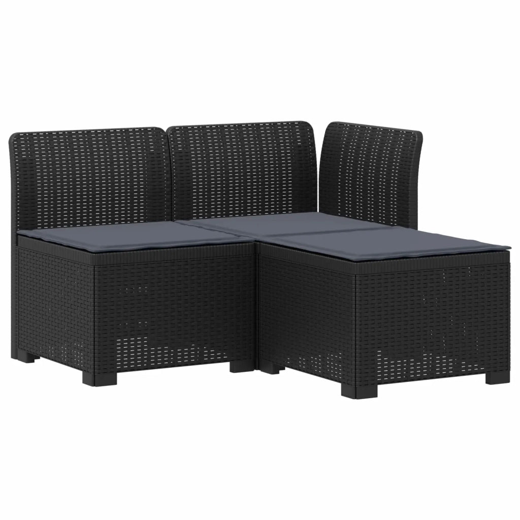 Divano da esterno-Divano da Giardino 3 posti con cuscini in look rattan PP 430745